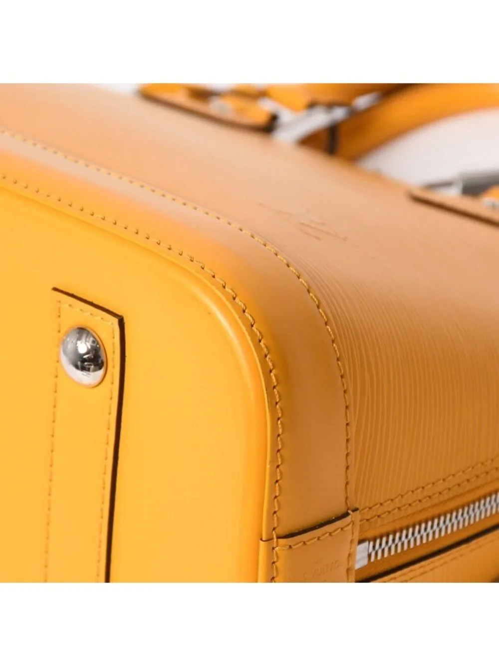 Louis Vuitton Alma Handbag Epi Leather Yellow Silver